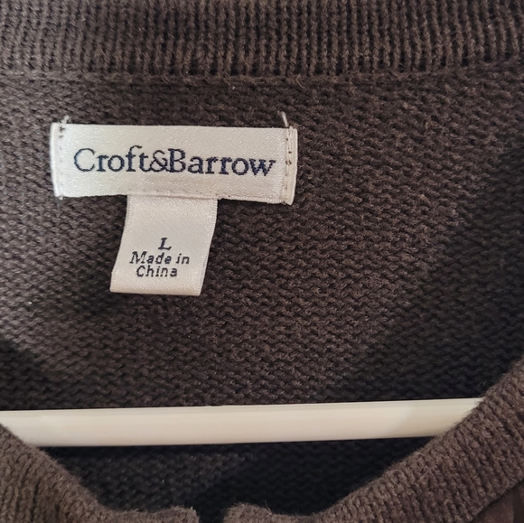 Croft & Barrow Size Large Zip-Up Jacket - Brown - Picture 2 of 8